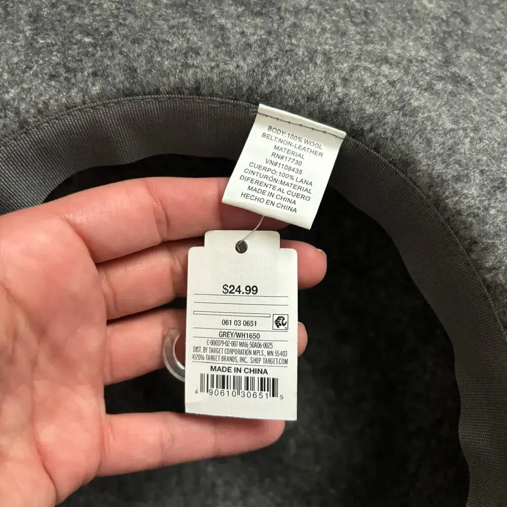NWT Merona Wool Wide-Brim Hat Gray — Minimalist‎ Winter Chic
